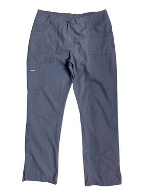 Landau Essentials Women’s Drawstring Cargo Pocket Steel Grey Scrub Pants EUC med